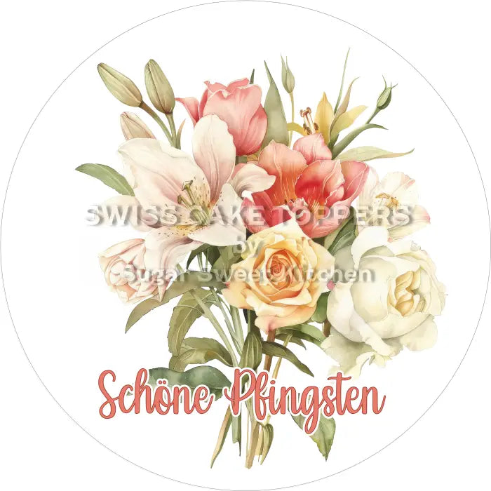 Tortenaufleger Pfingsen 05 - essbar & personalisierbar - Fondant- Torten- Cupcakeaufleger Sugar Sweet Kitchen