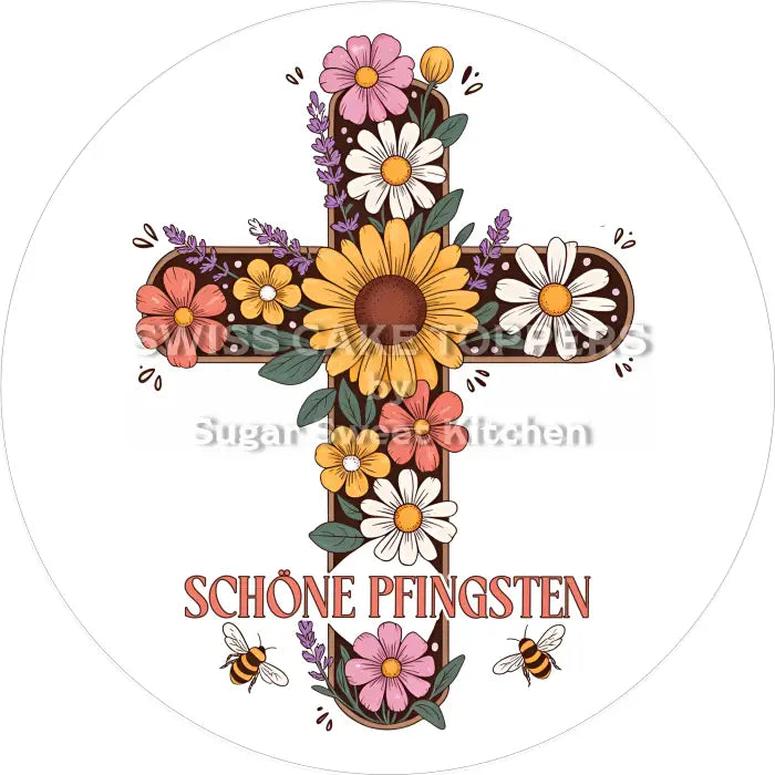 Tortenaufleger Pfingsen 09 - essbar & personalisierbar - Fondant- Torten- Cupcakeaufleger Sugar Sweet Kitchen