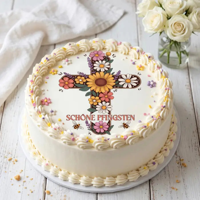 Tortenaufleger Pfingsen 09 - essbar & personalisierbar - Fondant- Torten- Cupcakeaufleger Sugar Sweet Kitchen