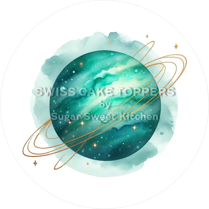 Tortenaufleger Planeten Weltall 02 - essbar & personalisierbar - Fondant- Torten- Cupcakeaufleger Sugar Sweet Kitchen