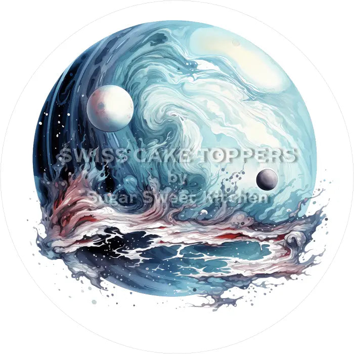 Tortenaufleger Planeten Weltall 07 - essbar & personalisierbar - Fondant- Torten- Cupcakeaufleger Sugar Sweet Kitchen