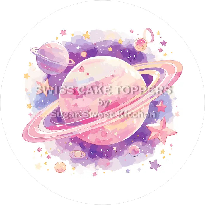 Tortenaufleger Planeten Weltall 09 - essbar & personalisierbar - Fondant- Torten- Cupcakeaufleger Sugar Sweet Kitchen