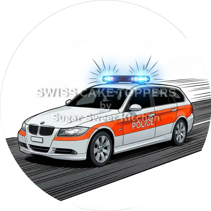 Tortenaufleger Polizei 03 - essbar & personalisierbar - Fondant- Torten- Cupcakeaufleger Sugar Sweet Kitchen