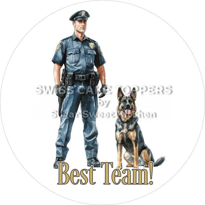 Tortenaufleger Polizei 07 - essbar & personalisierbar - Fondant- Torten- Cupcakeaufleger Sugar Sweet Kitchen