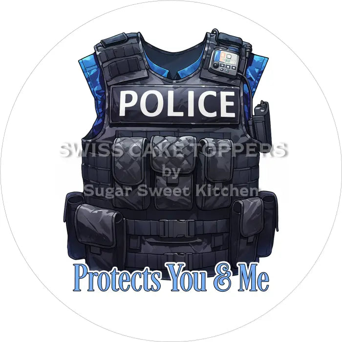 Tortenaufleger Polizei 12 - essbar & personalisierbar - Fondant- Torten- Cupcakeaufleger Sugar Sweet Kitchen
