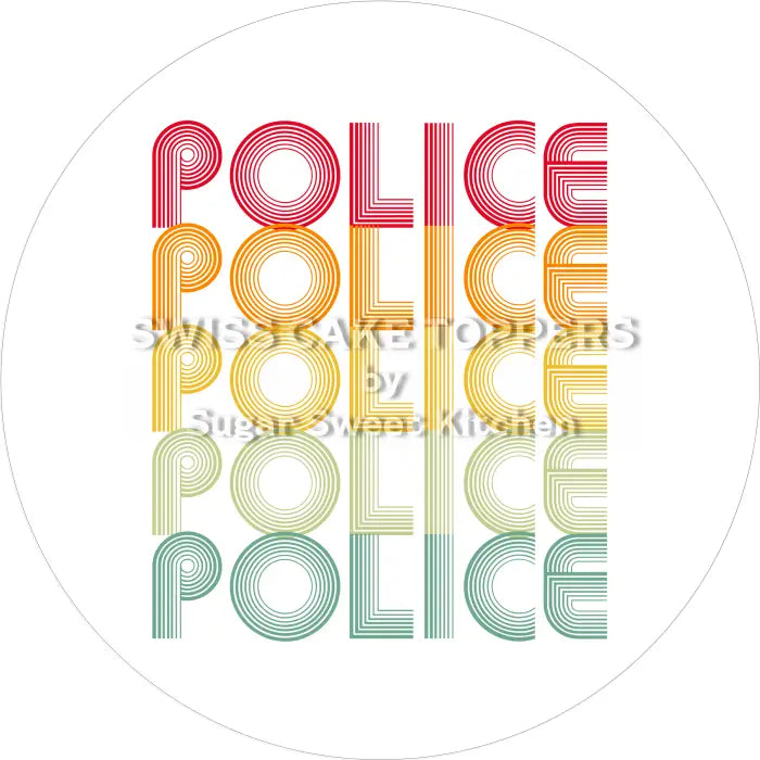 Tortenaufleger Polizei 20 - essbar & personalisierbar - Fondant- Torten- Cupcakeaufleger Sugar Sweet Kitchen