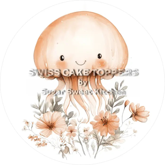 Tortenaufleger Quallen 01 - essbar & personalisierbar - Fondant- Torten- Cupcakeaufleger Sugar Sweet Kitchen
