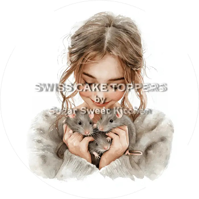 Tortenaufleger Ratte 01 - essbar & personalisierbar - Fondant- Torten- Cupcakeaufleger Sugar Sweet Kitchen