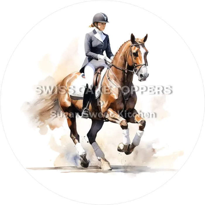 Tortenaufleger Reiten 04 - essbar & personalisierbar - Fondant- Torten- Cupcakeaufleger Sugar Sweet Kitchen