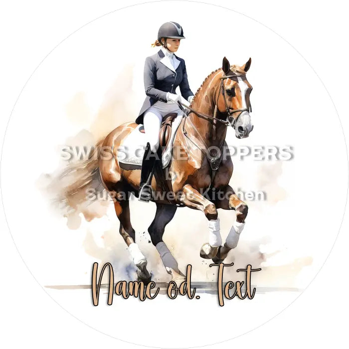 Tortenaufleger Reiten 04 - mit Name/Text - Fondant- Torten- & Cupcakeaufleger Sugar Sweet Kitchen