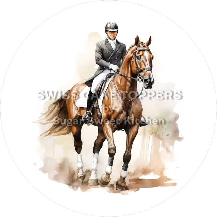 Tortenaufleger Reiten 05 - essbar & personalisierbar - Fondant- Torten- Cupcakeaufleger Sugar Sweet Kitchen