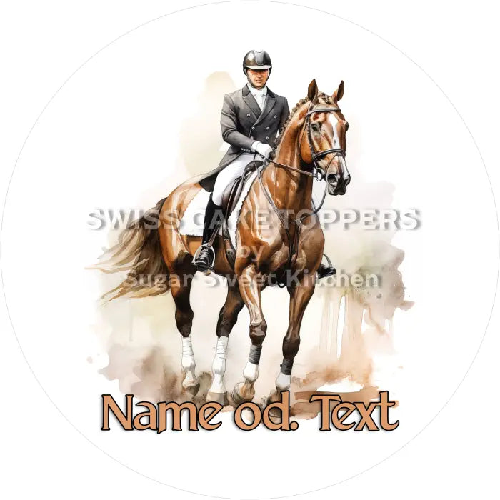 Tortenaufleger Reiten 05 - mit Name/Text - Fondant- Torten- & Cupcakeaufleger Sugar Sweet Kitchen