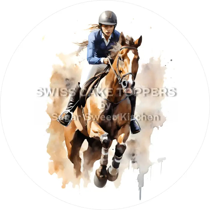 Tortenaufleger Reiten 06 - essbar & personalisierbar - Fondant- Torten- Cupcakeaufleger Sugar Sweet Kitchen