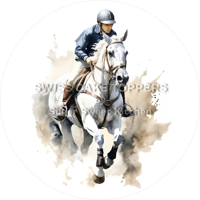 Tortenaufleger Reiten 07 - essbar & personalisierbar - Fondant- Torten- Cupcakeaufleger Sugar Sweet Kitchen