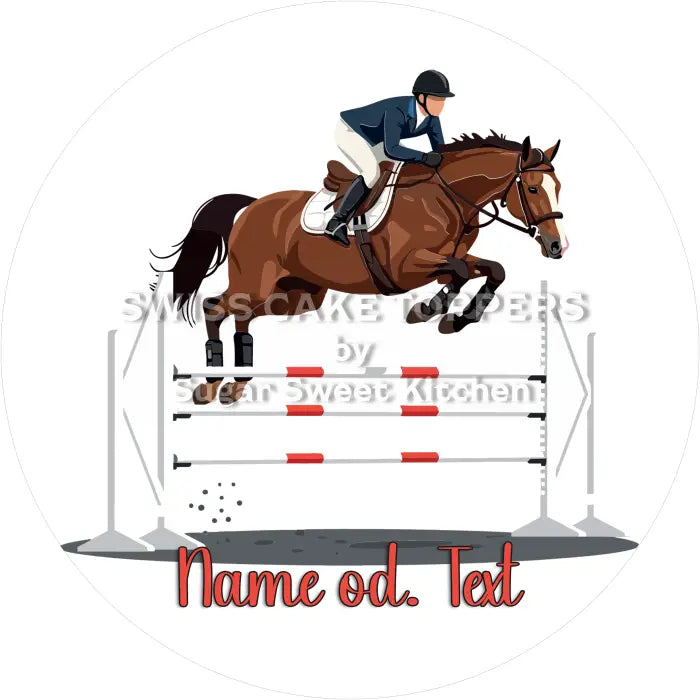 Tortenaufleger Reiten 08 - mit Name/Text - Fondant- Torten- & Cupcakeaufleger Sugar Sweet Kitchen