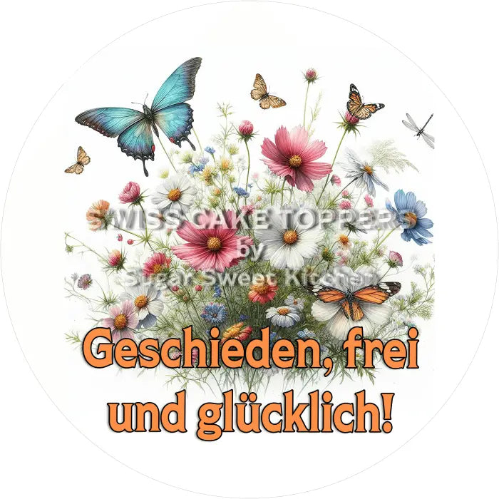 Tortenaufleger Scheidung 24 - essbar & personalisierbar - Fondant- Torten- Cupcakeaufleger Sugar Sweet Kitchen