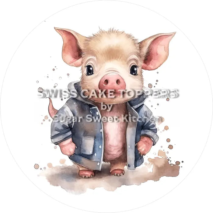 Tortenaufleger Schwein 03 - essbar & personalisierbar - Fondant- Torten- Cupcakeaufleger Sugar Sweet Kitchen