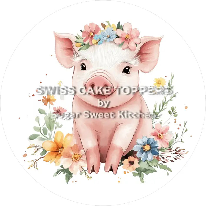 Tortenaufleger Schwein 04 - essbar & personalisierbar - Fondant- Torten- Cupcakeaufleger Sugar Sweet Kitchen