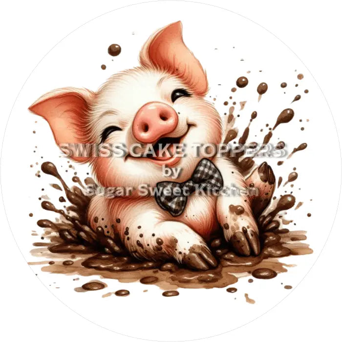 Tortenaufleger Schweinchen 02 - essbar & personalisierbar - Fondant- Torten- Cupcakeaufleger Sugar Sweet Kitchen