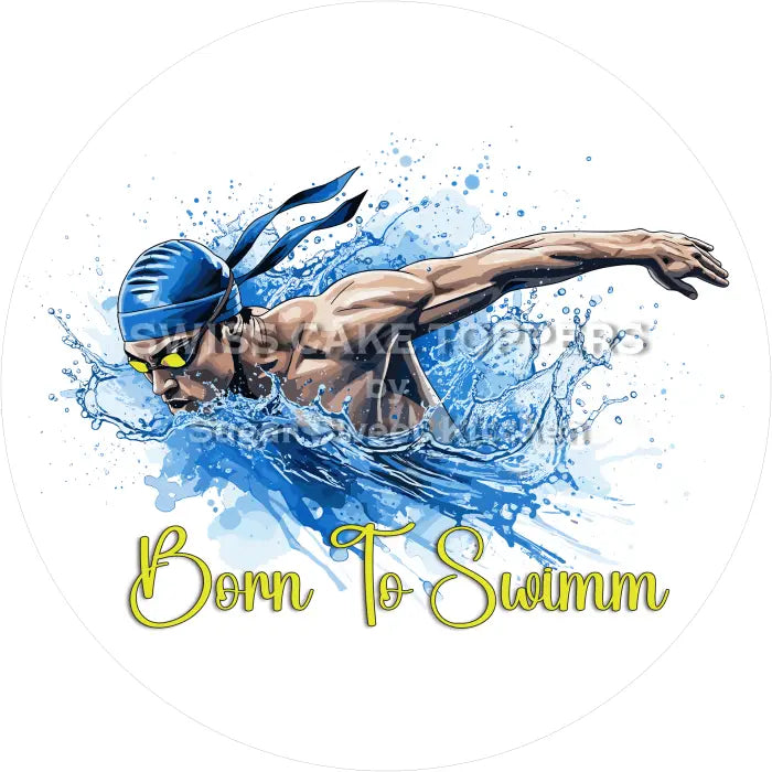 Tortenaufleger Schwimmen 05 - essbar & personalisierbar - Fondant- Torten- Cupcakeaufleger Sugar Sweet Kitchen