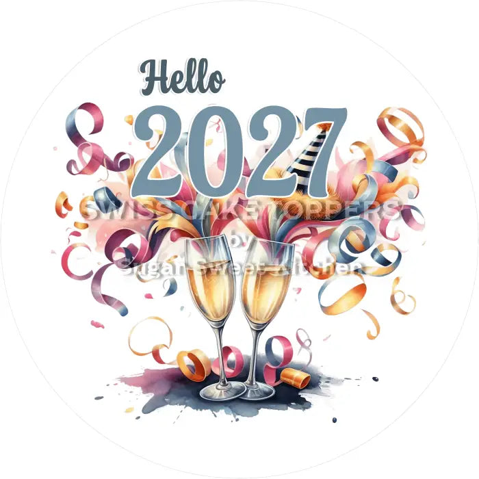Tortenaufleger Silvester / 01 - essbar & personalisierbar - Fondant- Torten- Cupcakeaufleger Sugar Sweet Kitchen