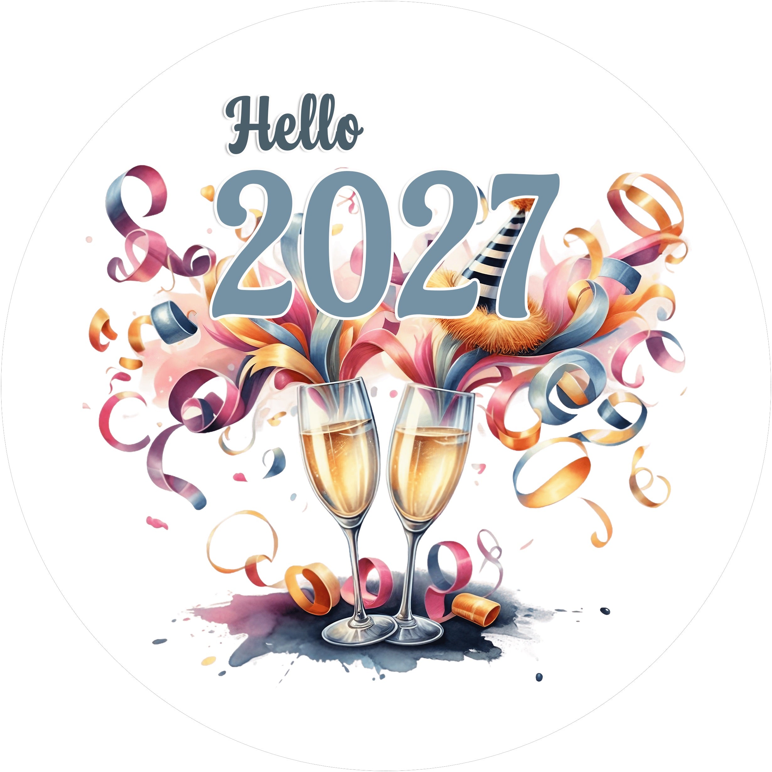 Tortenaufleger Silvester / 01 - essbar & personalisierbar - Fondant- Torten- Cupcakeaufleger Sugar Sweet Kitchen