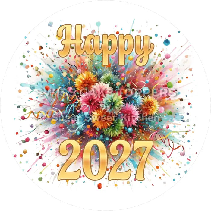 Tortenaufleger Silvester / 02 - essbar & personalisierbar - Fondant- Torten- Cupcakeaufleger Sugar Sweet Kitchen