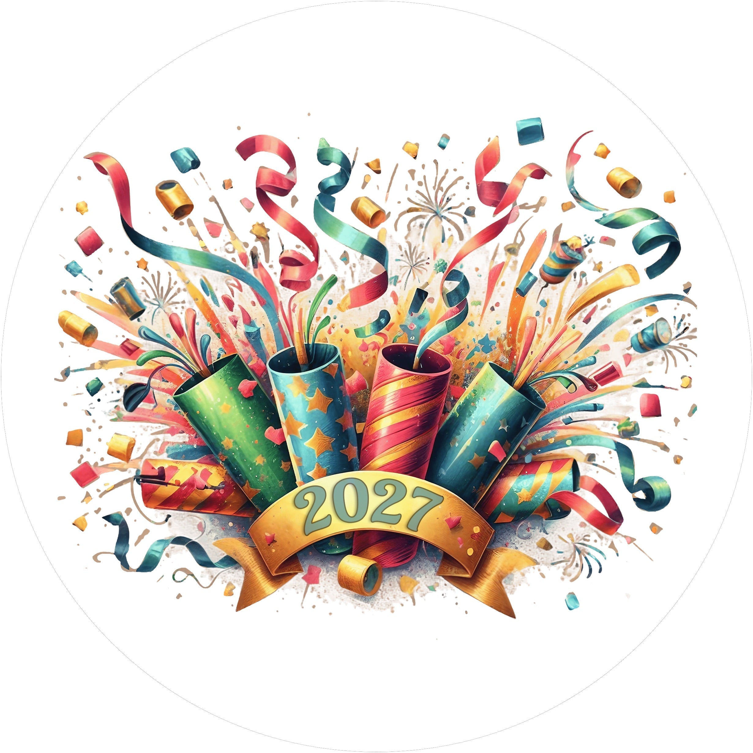Tortenaufleger Silvester / 04 - essbar & personalisierbar - Fondant- Torten- Cupcakeaufleger Sugar Sweet Kitchen