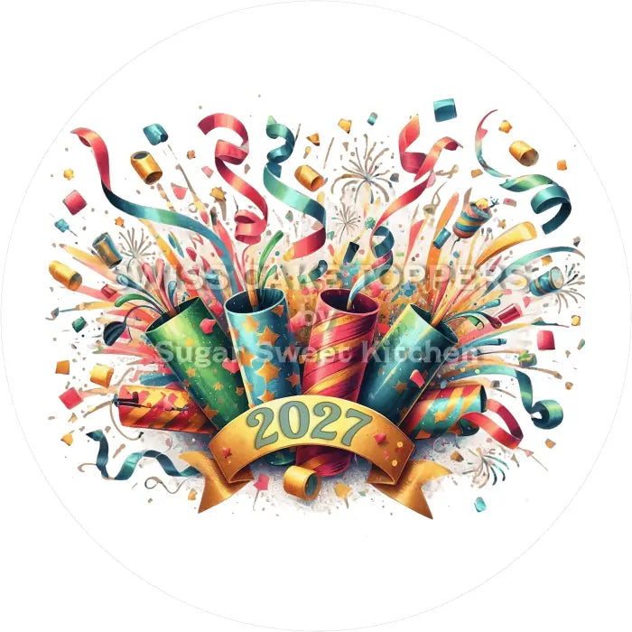 Tortenaufleger Silvester / 04 - essbar & personalisierbar - Fondant- Torten- Cupcakeaufleger Sugar Sweet Kitchen