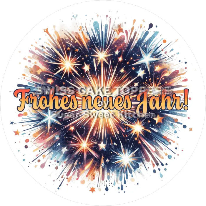 Tortenaufleger Silvester / 05 - essbar & personalisierbar - Fondant- Torten- Cupcakeaufleger Sugar Sweet Kitchen