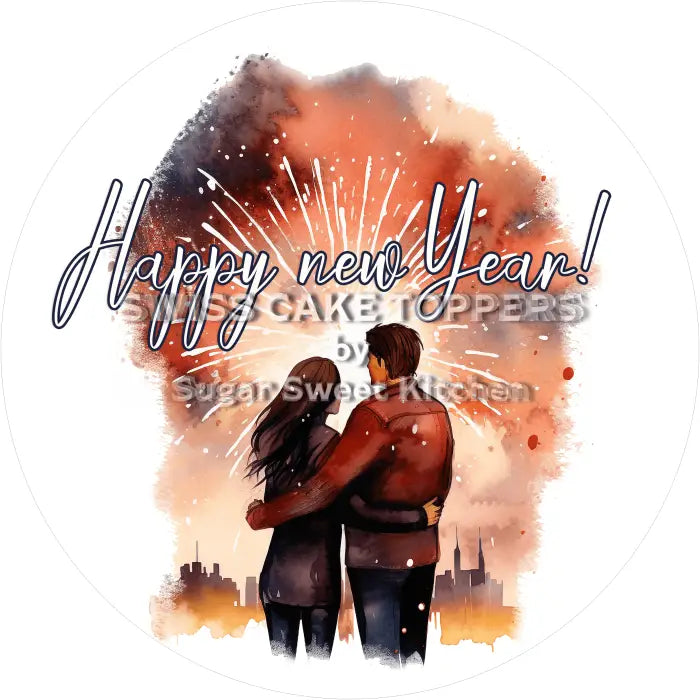 Tortenaufleger Silvester / 08 - essbar & personalisierbar - Fondant- Torten- Cupcakeaufleger Sugar Sweet Kitchen