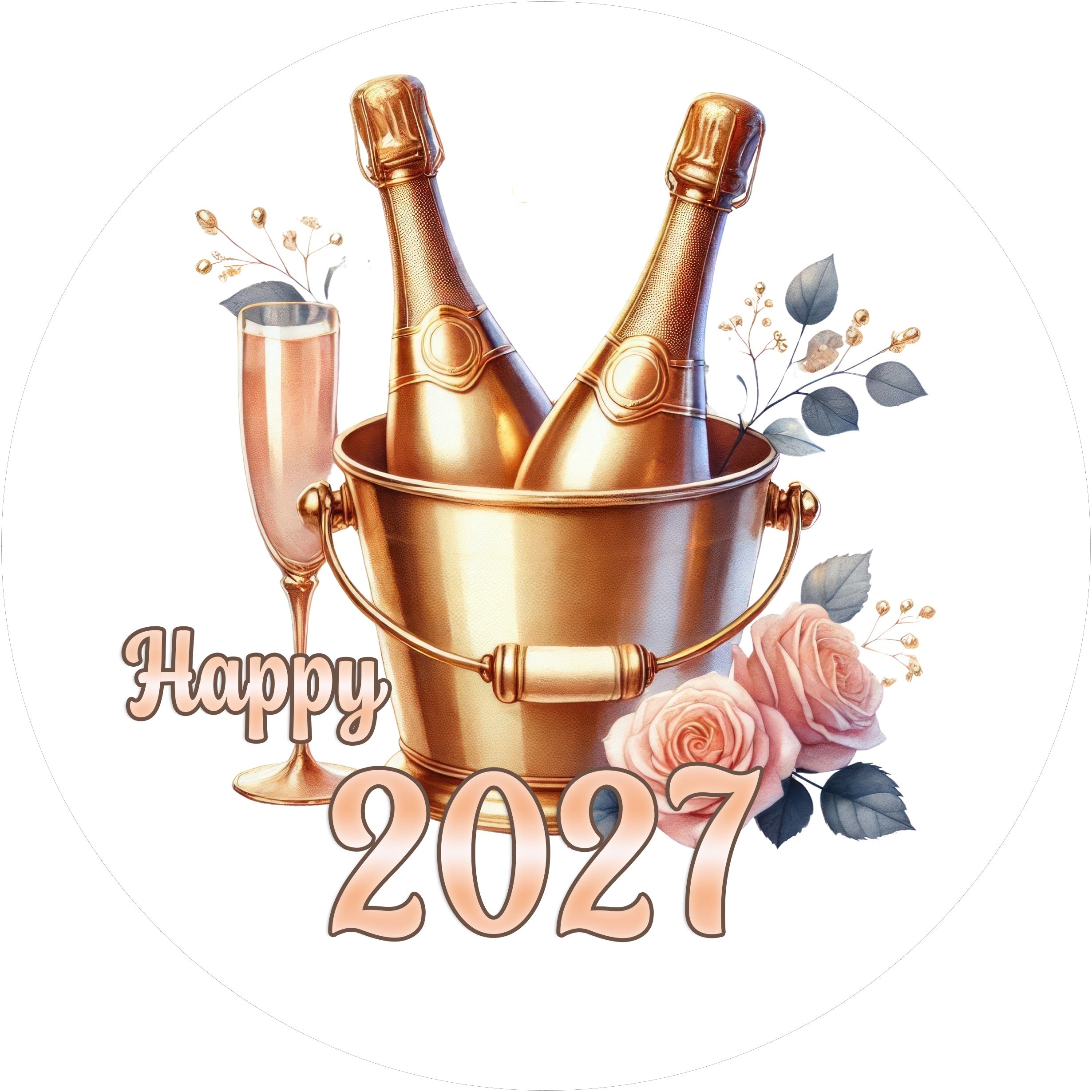 Tortenaufleger Silvester / 10 - essbar & personalisierbar - Fondant- Torten- Cupcakeaufleger Sugar Sweet Kitchen