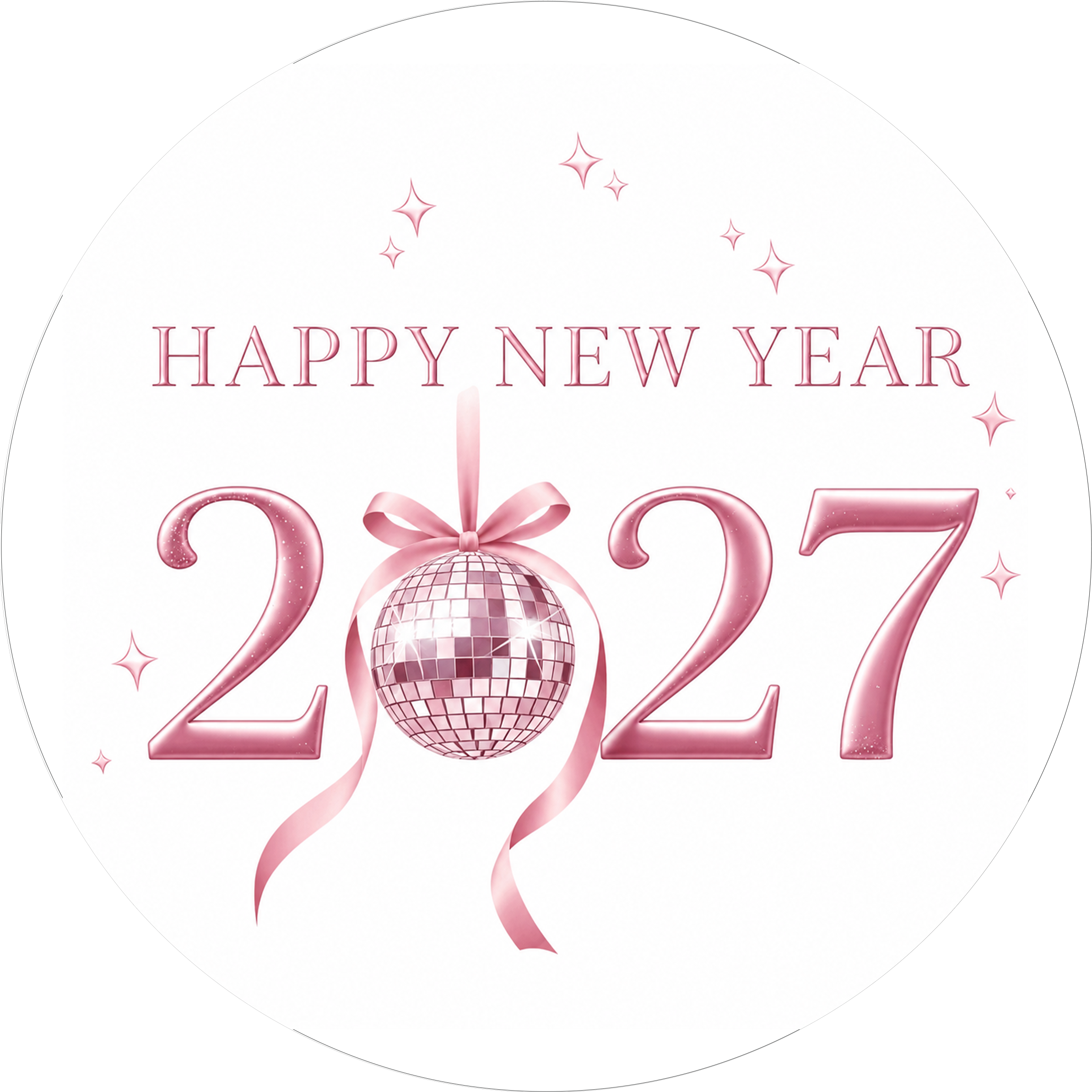 Tortenaufleger Silvester 2027 / 01 - essbar & personalisierbar - Fondant- Torten- Cupcakeaufleger Sugar Sweet Kitchen