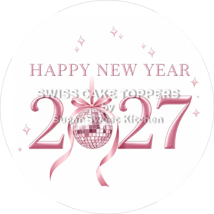 Tortenaufleger Silvester 2027 / 01 - essbar & personalisierbar - Fondant- Torten- Cupcakeaufleger Sugar Sweet Kitchen