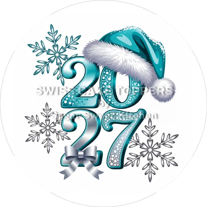 Tortenaufleger Silvester 2027 / 02 - essbar & personalisierbar - Fondant- Torten- Cupcakeaufleger Sugar Sweet Kitchen