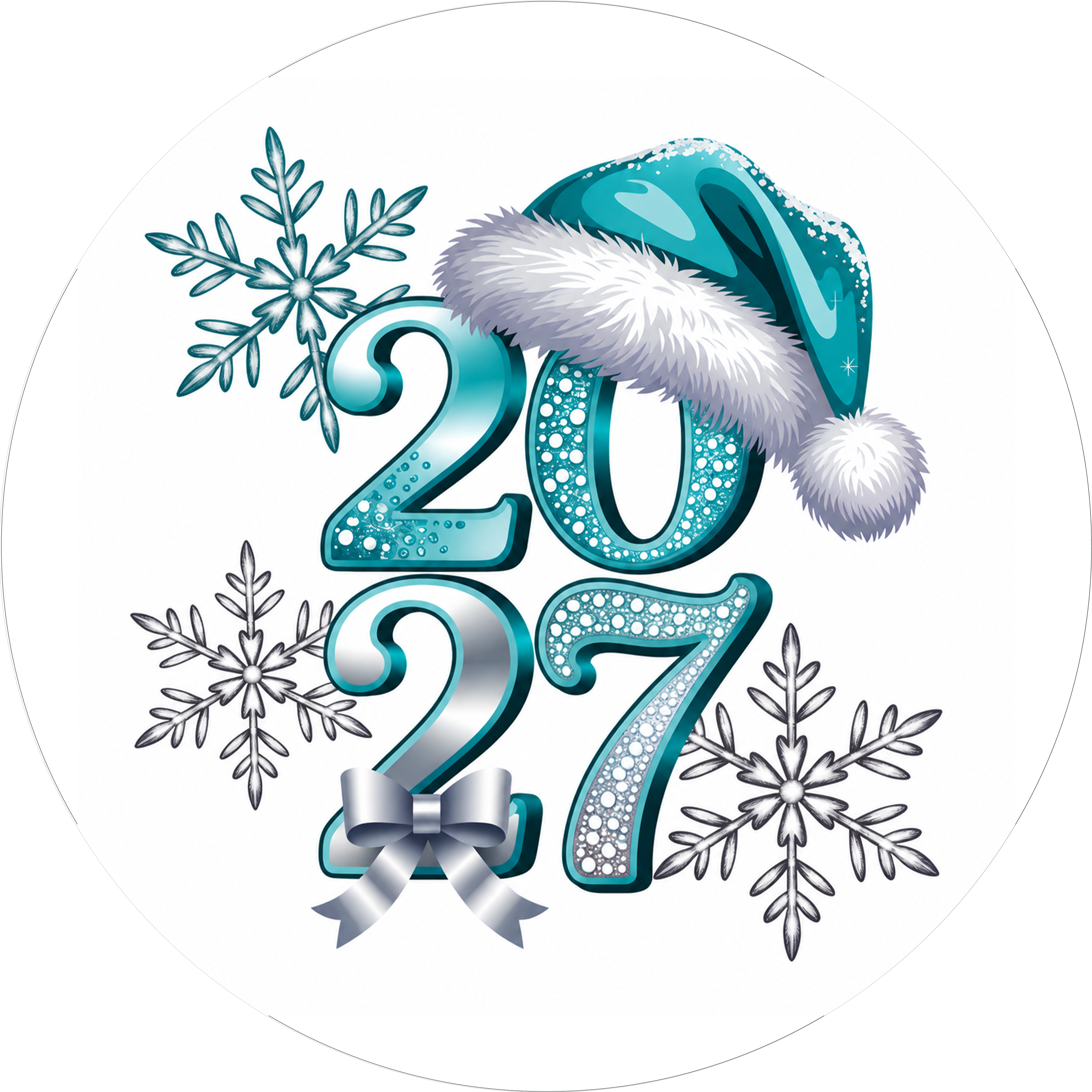 Tortenaufleger Silvester 2027 / 02 - essbar & personalisierbar - Fondant- Torten- Cupcakeaufleger Sugar Sweet Kitchen