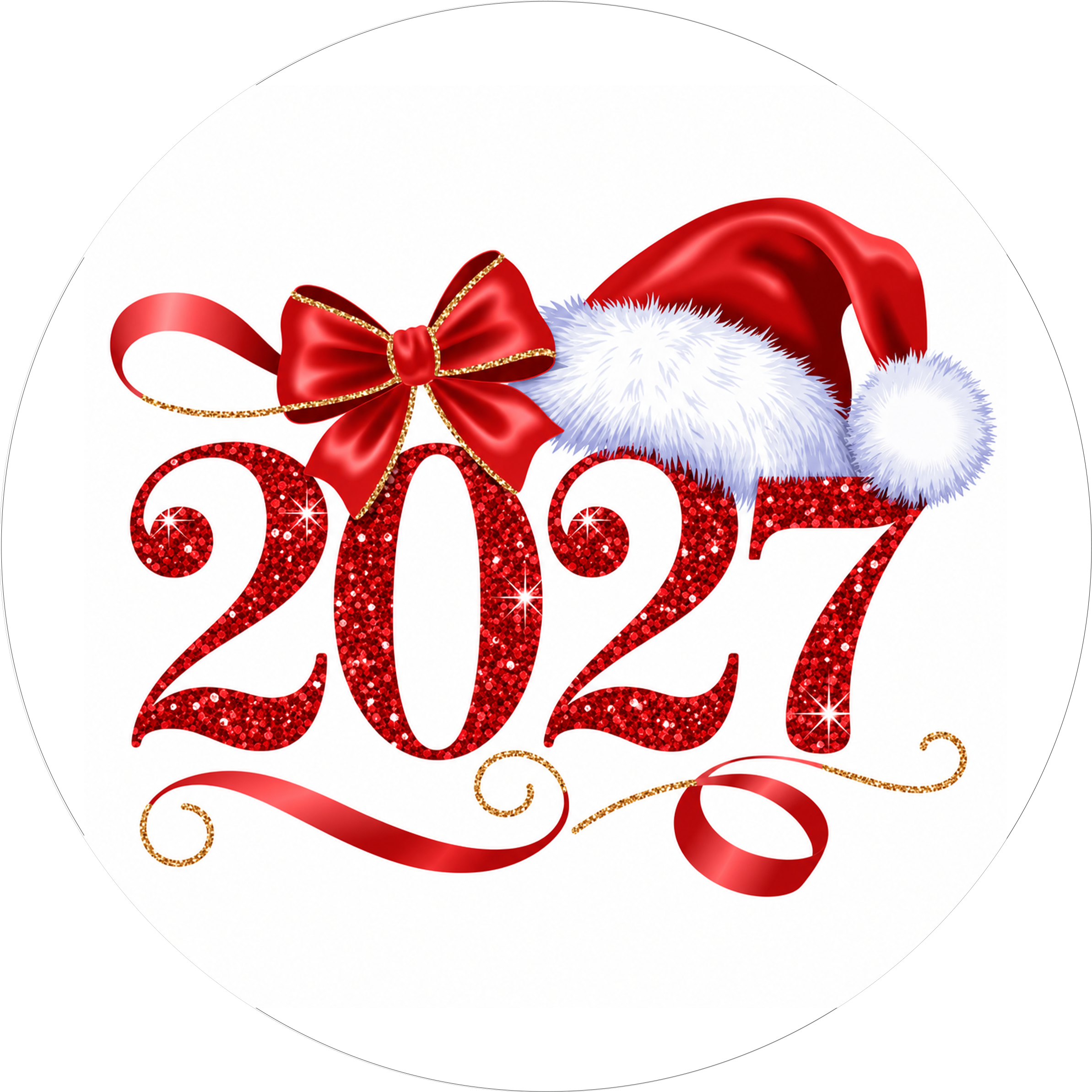 Tortenaufleger Silvester 2027 / 03 - essbar & personalisierbar - Fondant- Torten- Cupcakeaufleger Sugar Sweet Kitchen