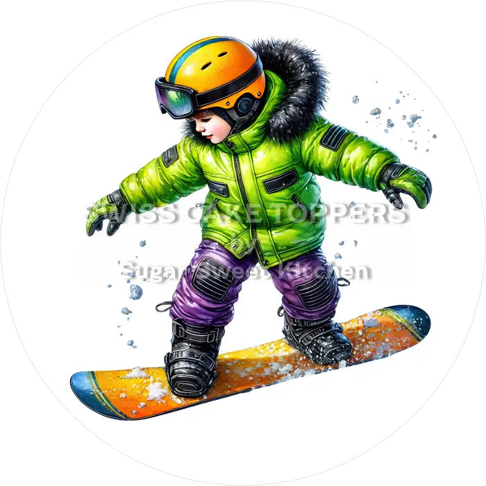 Tortenaufleger Snowboard 02 - essbar & personalisierbar - Fondant- Torten- Cupcakeaufleger Sugar Sweet Kitchen
