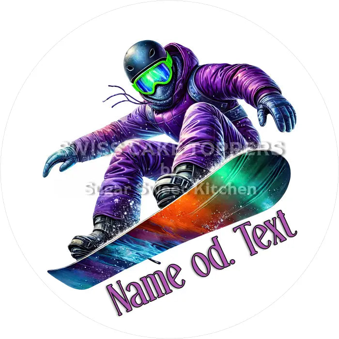 Tortenaufleger Snowboard 03 - mit Name/Text - Fondant- Torten- & Cupcakeaufleger Sugar Sweet Kitchen