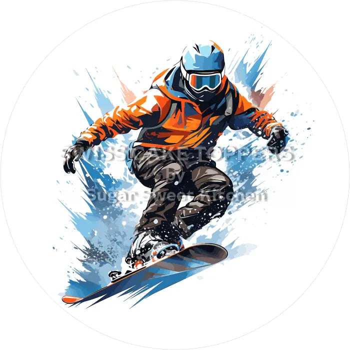 Tortenaufleger Snowboard 04 - essbar & personalisierbar - Fondant- Torten- Cupcakeaufleger Sugar Sweet Kitchen