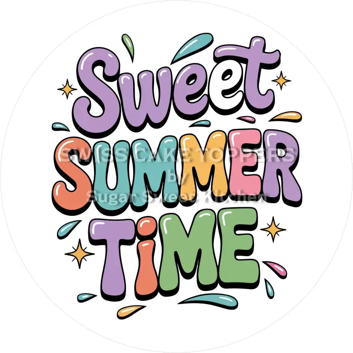 Tortenaufleger Sommer 05 - essbar & personalisierbar - Fondant- Torten- Cupcakeaufleger Sugar Sweet Kitchen