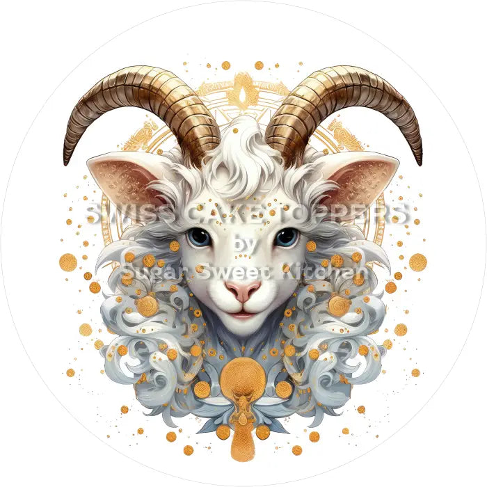 Tortenaufleger Sternzeichen Steinbock 01 - essbar & personalisierbar - Fondant- Torten- Cupcakeaufleger Sugar Sweet
