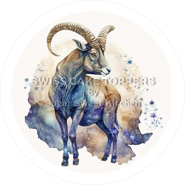 Tortenaufleger Sternzeichen Steinbock 02 - essbar & personalisierbar - Fondant- Torten- Cupcakeaufleger Sugar Sweet