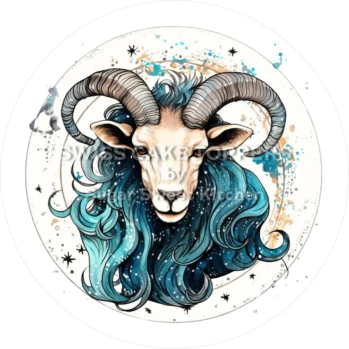 Tortenaufleger Sternzeichen Steinbock 03 - essbar & personalisierbar - Fondant- Torten- Cupcakeaufleger Sugar Sweet