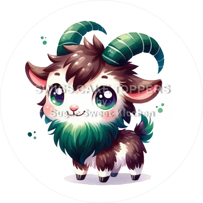 Tortenaufleger Sternzeichen Steinbock 06 - essbar & personalisierbar - Fondant- Torten- Cupcakeaufleger Sugar Sweet