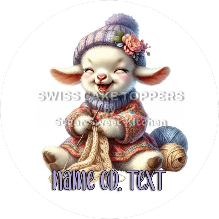 Tortenaufleger Stricken 04 - essbar & personalisierbar - Fondant- Torten- Cupcakeaufleger Sugar Sweet Kitchen