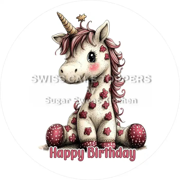 Tortenaufleger süsse Giraffe4 - personalisierbar - Fondant- Torten- & Cupcakeaufleger Sugar Sweet Kitchen