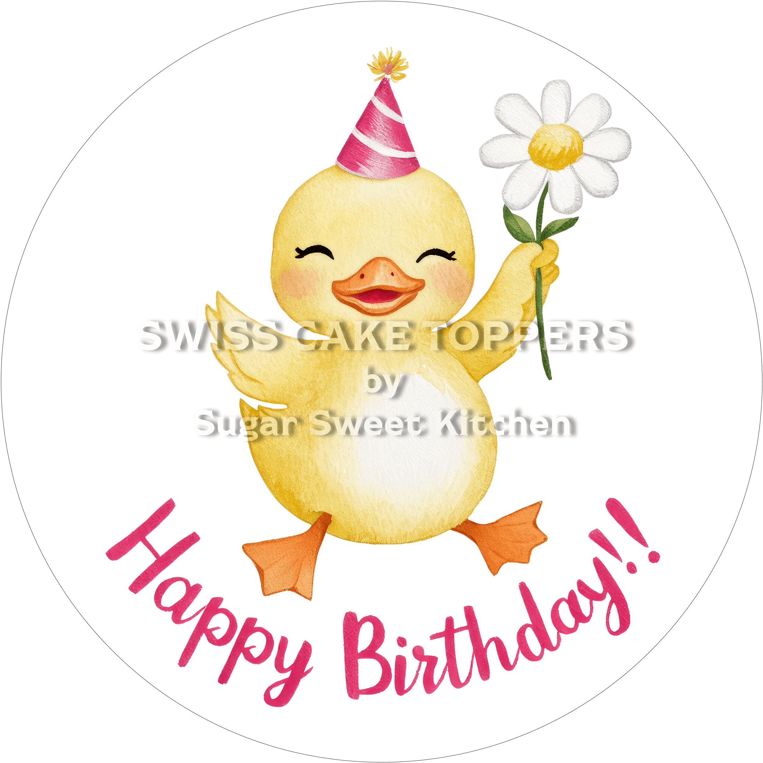 Tortenaufleger süsse Kücken1 - personalisierbar - Fondant- Torten- & Cupcakeaufleger Sugar Sweet Kitchen