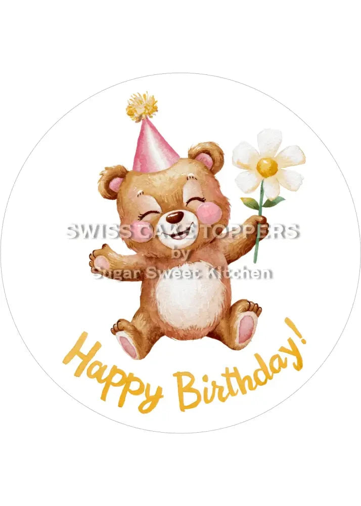Tortenaufleger süsser Bär1 - personalisierbar - Fondant- Torten- & Cupcakeaufleger Sugar Sweet Kitchen