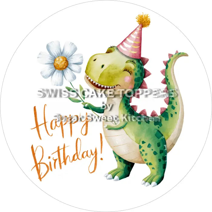 Tortenaufleger süsser Dino 01 - essbar & personalisierbar - Fondant- Torten- Cupcakeaufleger Sugar Sweet Kitchen